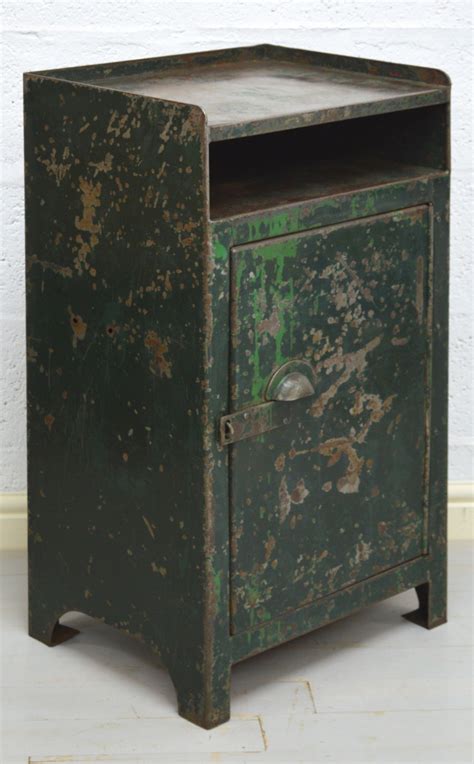 Vintage Industrial Green Metal Cabinet 